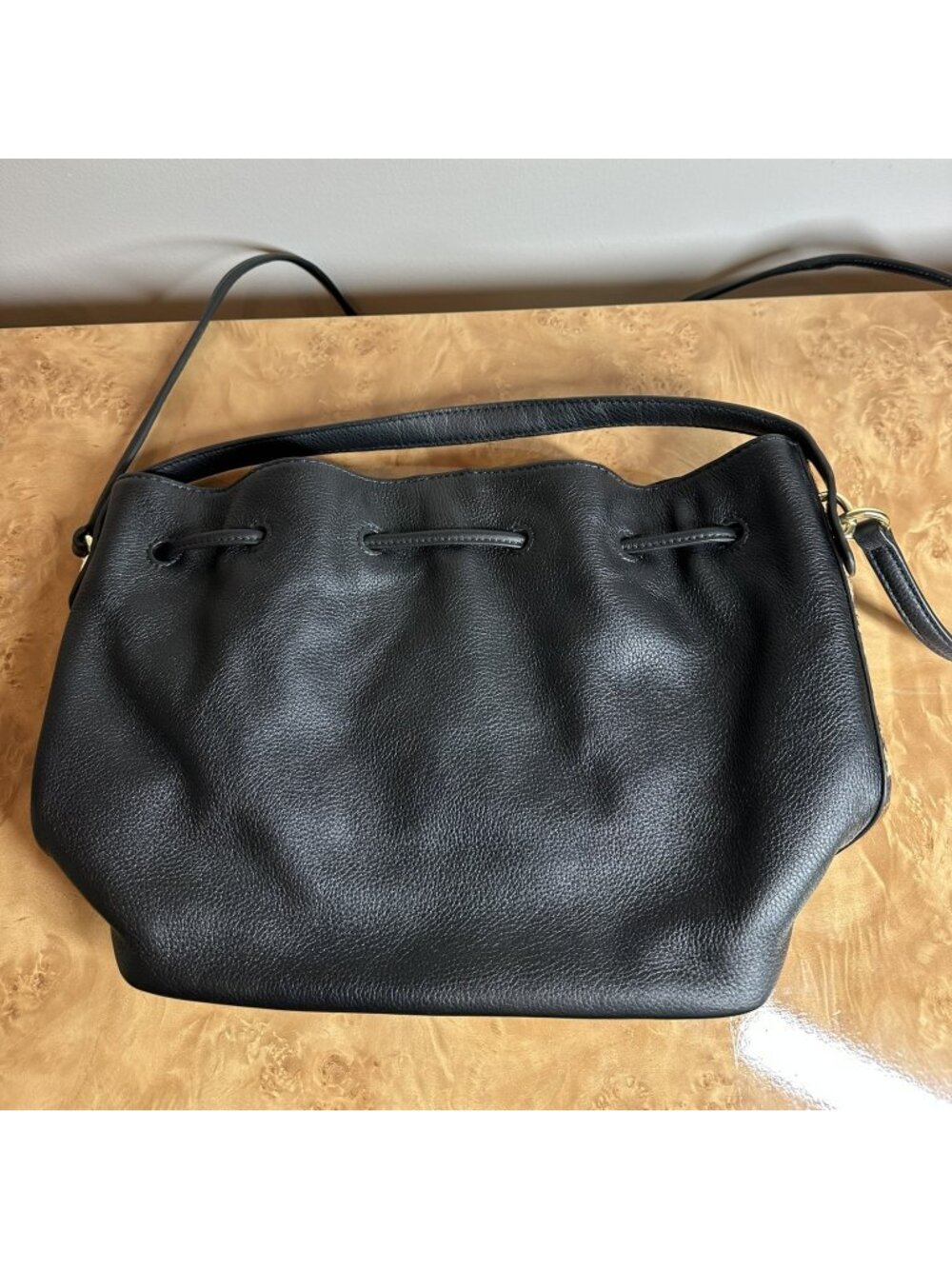 Talbots Leopard Print Calf Hair Leather Drawstring Bucket Shoulder Crossbody Bag - Picture 4 of 8